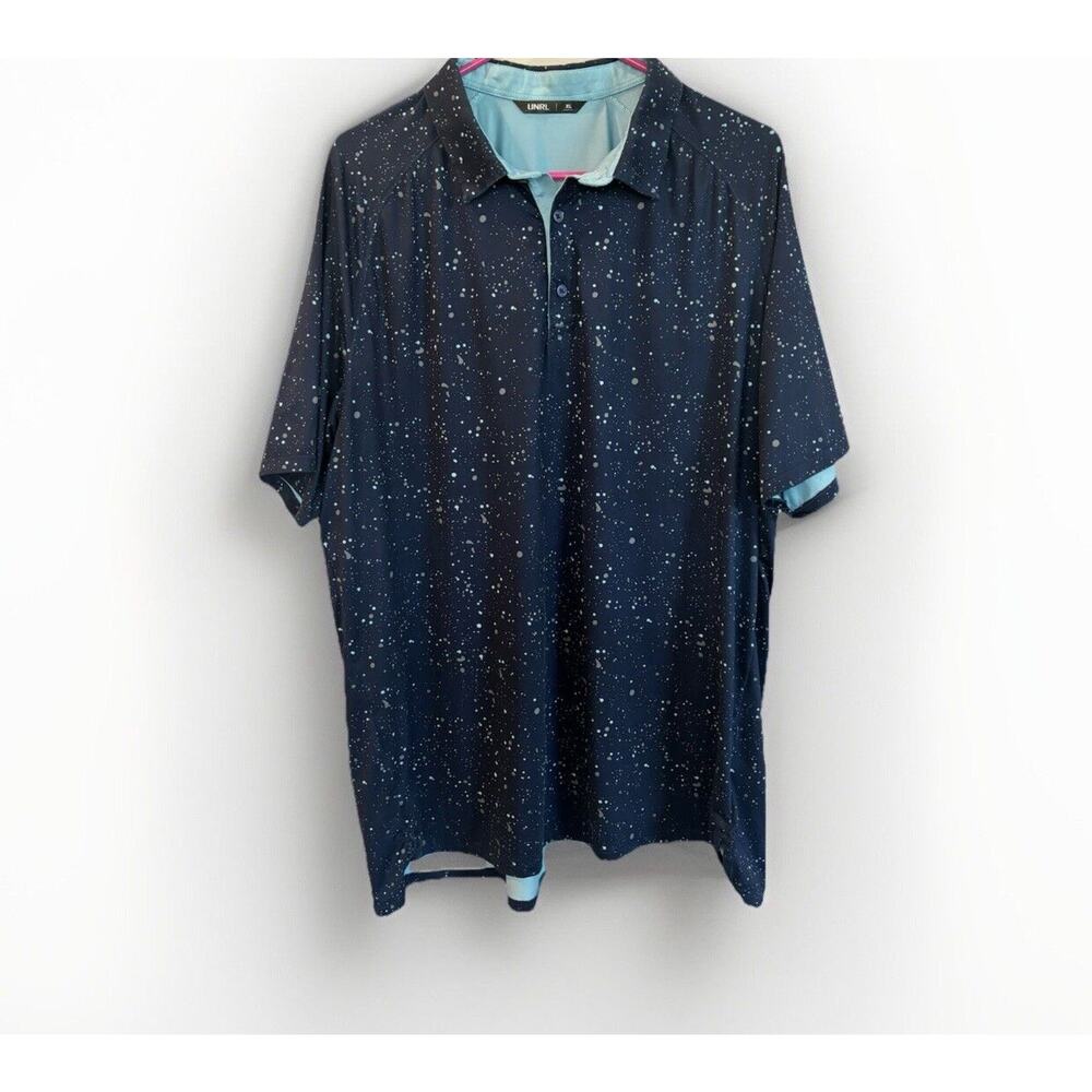 Unrl Men's Navy Speckled Polo Shirt